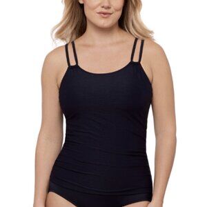 Swim Solutions Women's Tunnel Tankini Top Color Making Waves 12 NWT